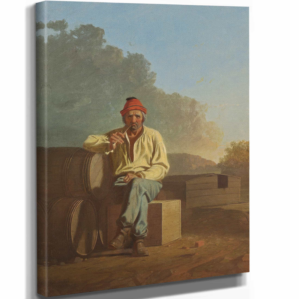 George Caleb Bingham 11" x 14" / Stretched Canvas Wrap Mississippi Boatman By George Caleb Bingham