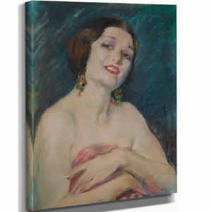 Alice Pike Barney 11" x 14" / Stretched Canvas Wrap Model Holding Drapery By Alice Pike Barney