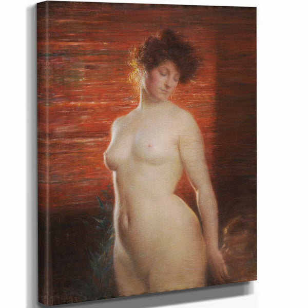 Charles Lucien Leandre 11" x 14" / Stretched Canvas Wrap Modestie By Charles Lucien Leandre