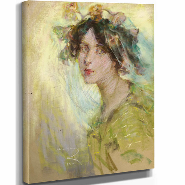 Alice Pike Barney 11" x 14" / Stretched Canvas Wrap Morning Glories By Alice Pike Barney