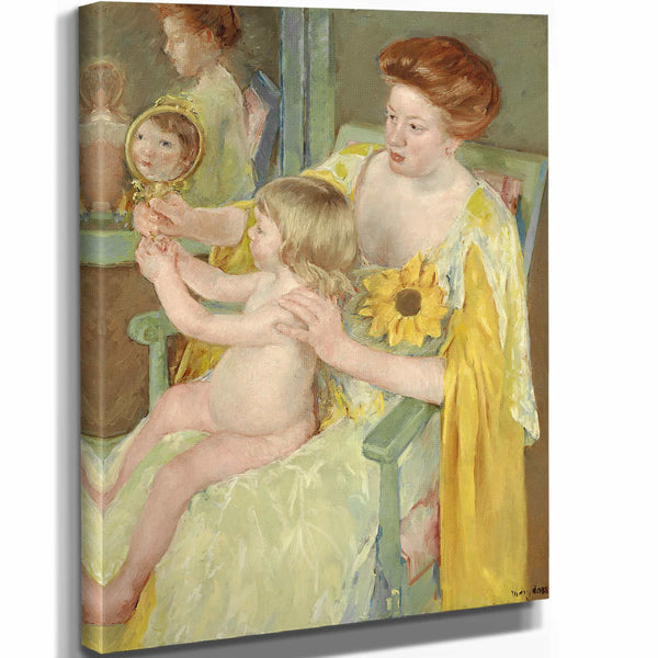 Mary Cassatt 11" x 14" / Stretched Canvas Wrap Mother And Child By Mary Cassatt