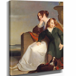 Thomas Sully 11" x 14" / Stretched Canvas Wrap Mother And Son By Thomas Sully