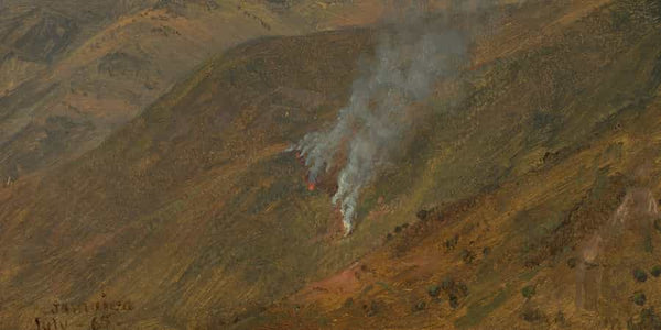 Frederic Edwin Church Mountainside With Brush Fire By Frederic Edwin Church