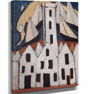 Marsden Hartley 11" x 14" / Stretched Canvas Wrap Movement No 5 Provincetown Houses By Marsden Hartley