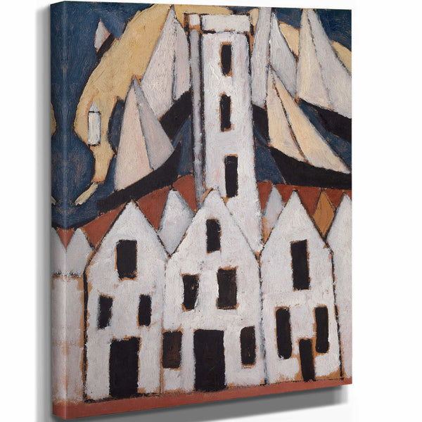 Marsden Hartley 11" x 14" / Stretched Canvas Wrap Movement No 5 Provincetown Houses By Marsden Hartley