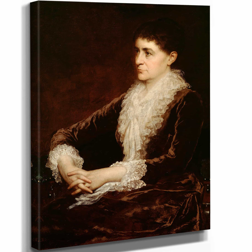 Eastman Johnson 11" x 14" / Stretched Canvas Wrap Mrs Allan Shelden By Eastman Johnson