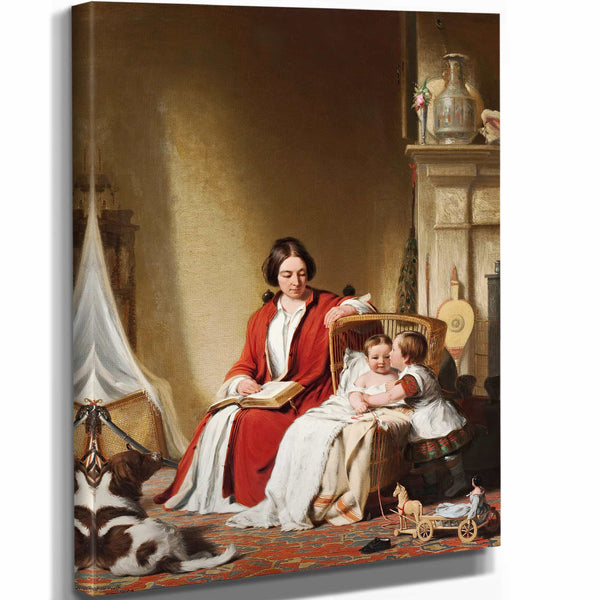 Robert Walter Weir 11" x 14" / Stretched Canvas Wrap Mrs Bradford Ripley Alden And Her Children By Robert Walter Weir