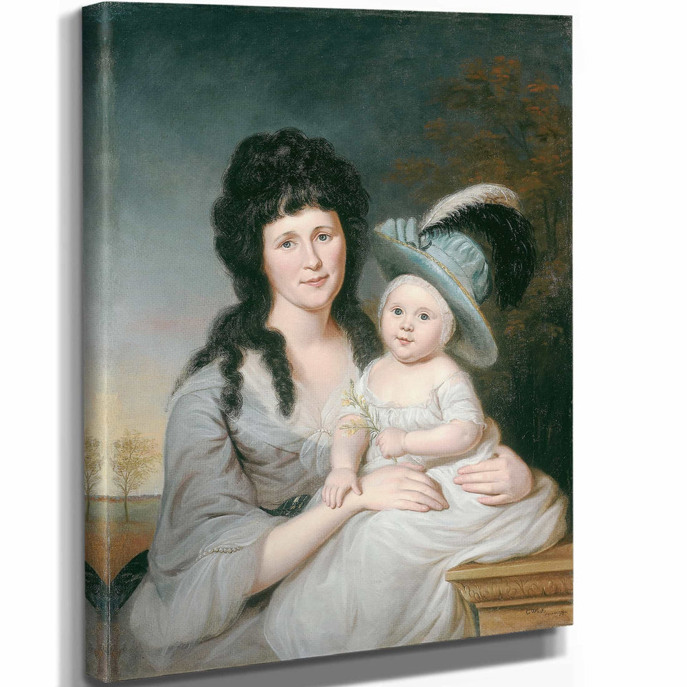 Charles Willson Peale Mrs John Nicholson And John Nicholson Jr By Charles Willson Peale