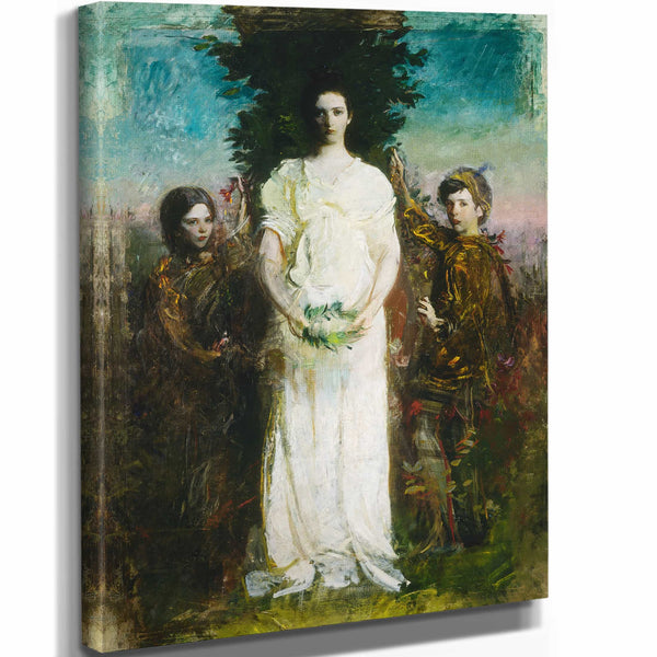 Abbott Handerson Thayer 11" x 14" / Stretched Canvas Wrap My Children By Abbott Handerson Thayer