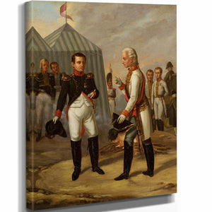 Aleksander Stankiewicz 11" x 14" / Stretched Canvas Wrap Napoleon And Francis Ii After The Battle Of Austerlitz By Aleksander Stankiewicz