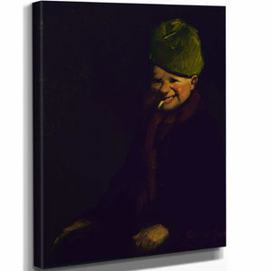 George Luks 11" x 14" / Stretched Canvas Wrap New Years Shooter By George Luks