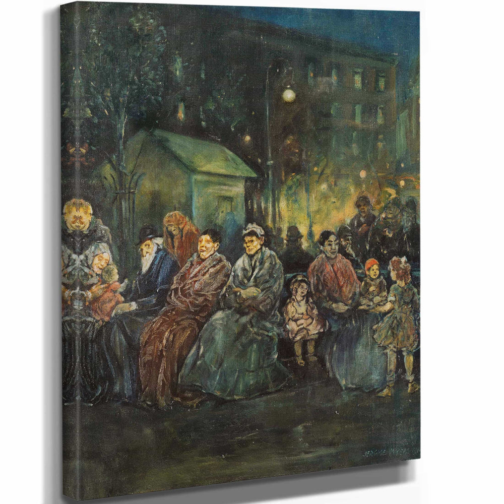 Jerome Myers 11" x 14" / Stretched Canvas Wrap Night In Seward Park By Jerome Myers