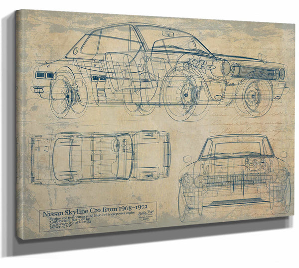 Nissan Skyline 1968 1972 Wall Art from Bella Frye.