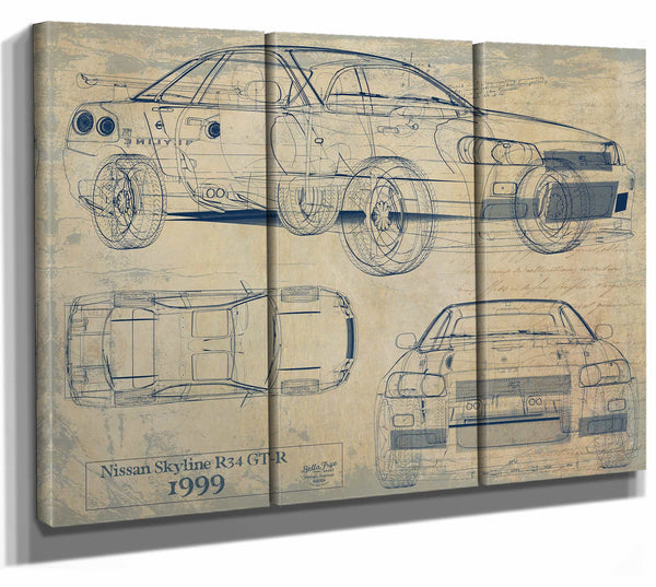 Nissan Skyline r34 Gt R 1999 Wall Art from Bella Frye.