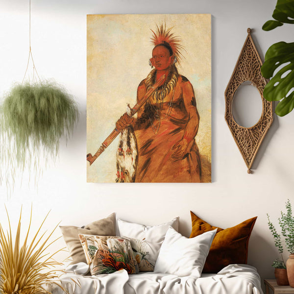 George Catlin No O Mun Nee Walks In The Rain A Warrior By George Catlin