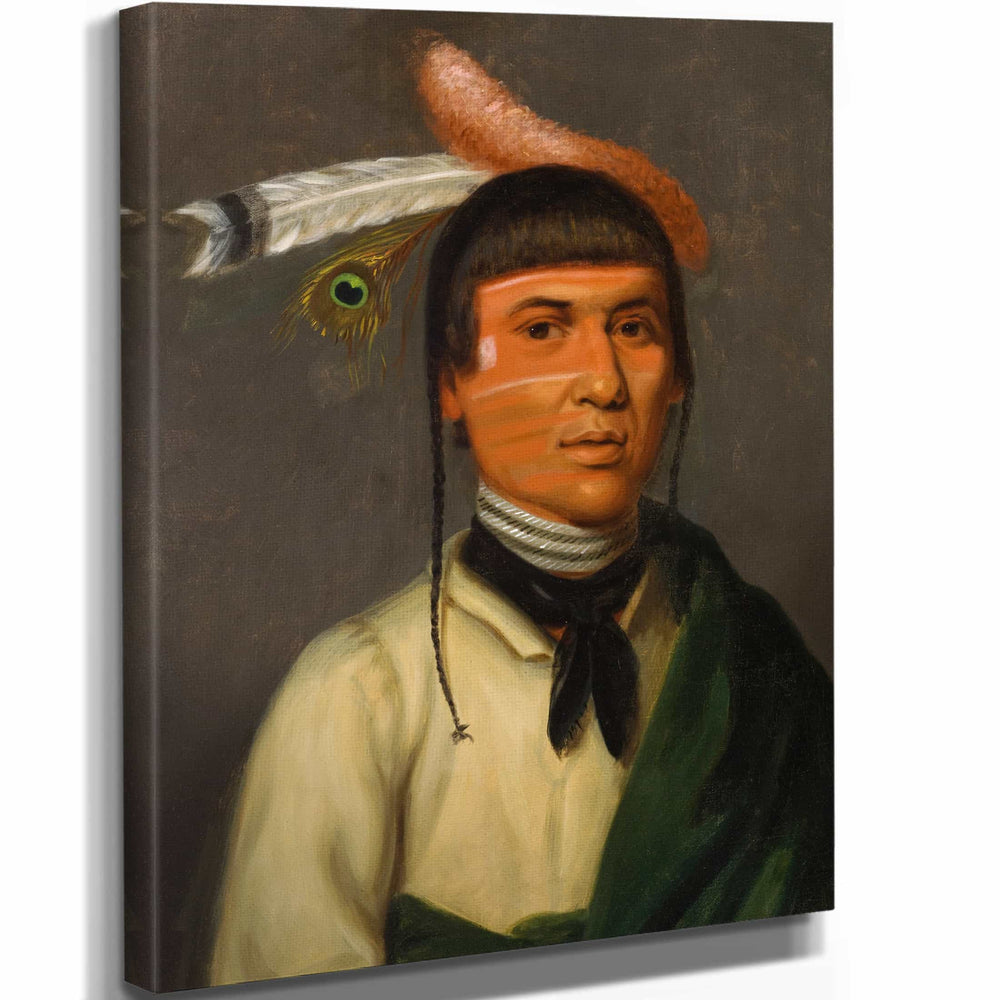 Henry Inman 11" x 14" / Stretched Canvas Wrap No Tin A Chippewa Chief By Henry Inman