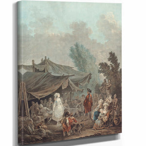 Charles Melchior Descourtis 11" x 14" / Stretched Canvas Wrap Noce De Village By Charles Melchior Descourtis