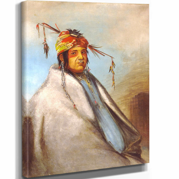 George Catlin 11" x 14" / Stretched Canvas Wrap Non On Da Gon A Chief By George Catlin