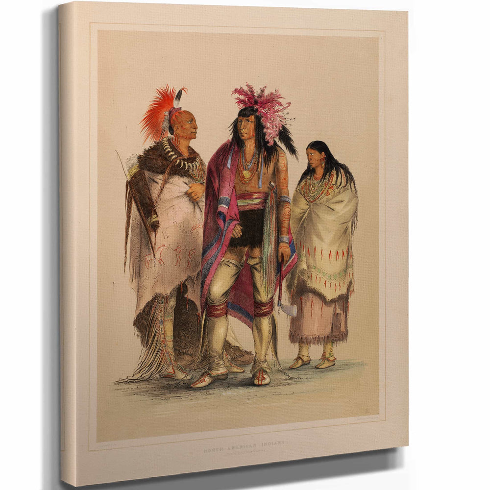 George Catlin 11" x 14" / Stretched Canvas Wrap North American Indian Portfolio By George Catlin