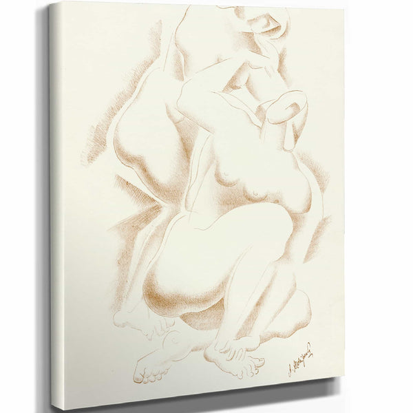 After Auguste Rodin 11" x 14" / Stretched Canvas Wrap Nude 4 By After Auguste Rodin