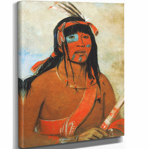 George Catlin 11" x 14" / Stretched Canvas Wrap O Ta Wah The Ottaway A Warrior By George Catlin