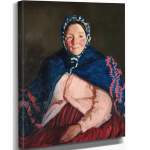 Robert Henri 11" x 14" / Stretched Canvas Wrap Old Johnnies Wife By Robert Henri