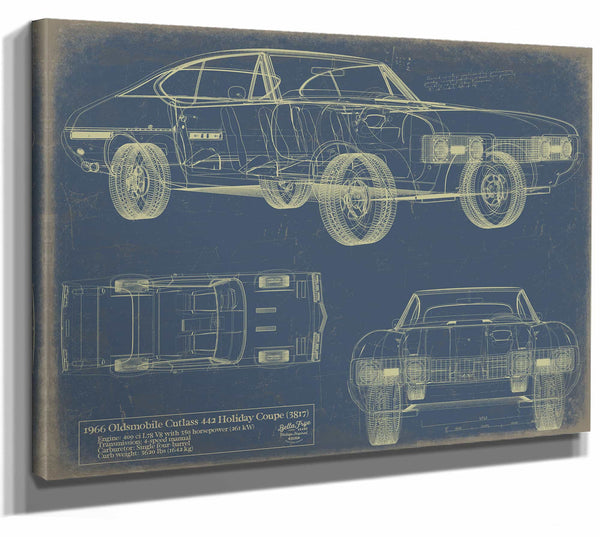 Oldsmobile Cutlass 442 (3817) Holiday Coupe 1966 Wall Art from Bella Frye.