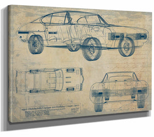 Oldsmobile Cutlass 442 (3817) Holiday Coupe 1966 Wall Art from Bella Frye.