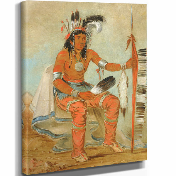 George Catlin 11" x 14" / Stretched Canvas Wrap On Daig The Crow A Dandy By George Catlin