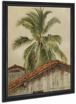 Palm Trees And Housetops Ecuador By Frederic Edwin Church