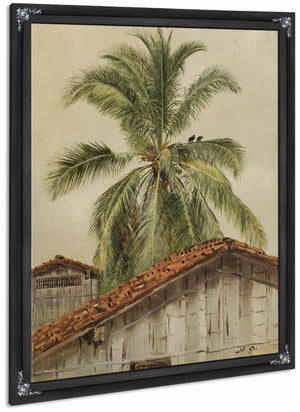 Palm Trees And Housetops Ecuador By Frederic Edwin Church