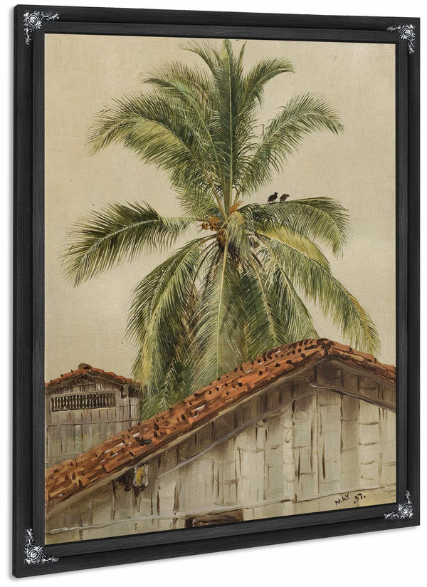 Palm Trees And Housetops Ecuador By Frederic Edwin Church