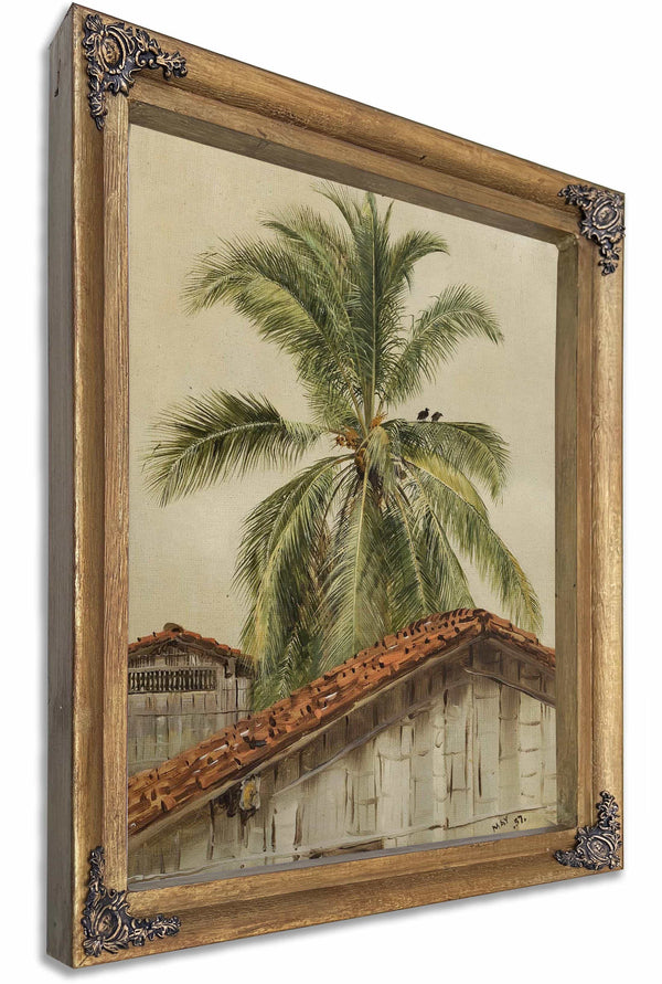 Palm Trees And Housetops Ecuador By Frederic Edwin Church