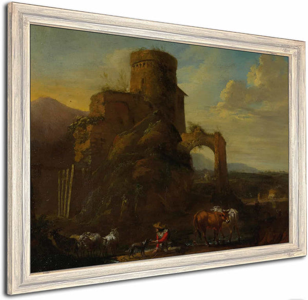 Pastoral Landscape With Ruins By Andries Both