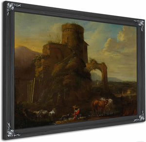 Pastoral Landscape With Ruins By Andries Both