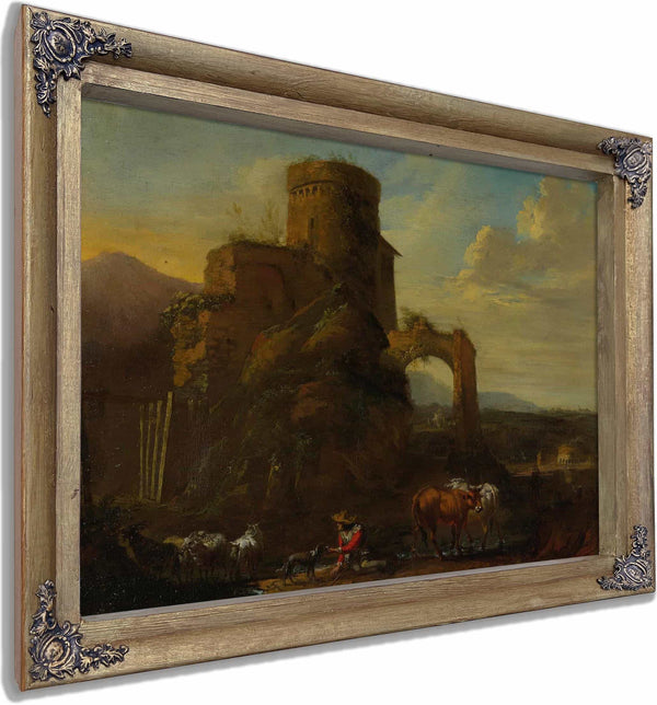 Pastoral Landscape With Ruins By Andries Both