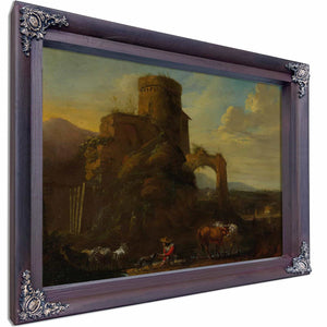 Pastoral Landscape With Ruins By Andries Both