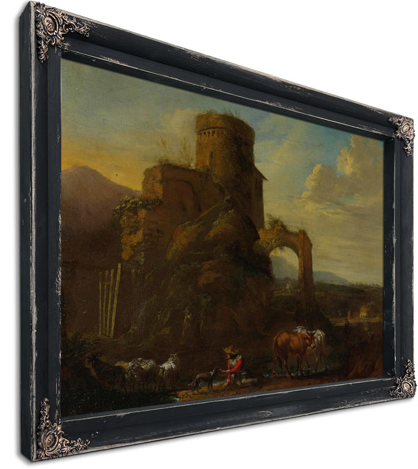 Pastoral Landscape With Ruins By Andries Both