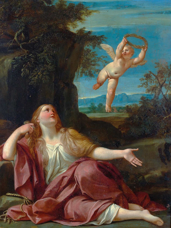 Bolognese School Penitent Magdalene By Bolognese School