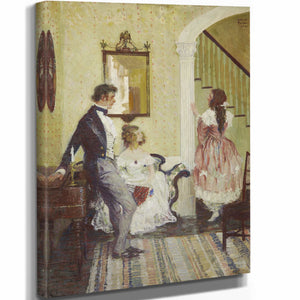 Arthur Fuller 11" x 14" / Stretched Canvas Wrap People In A Parlor By Arthur Fuller