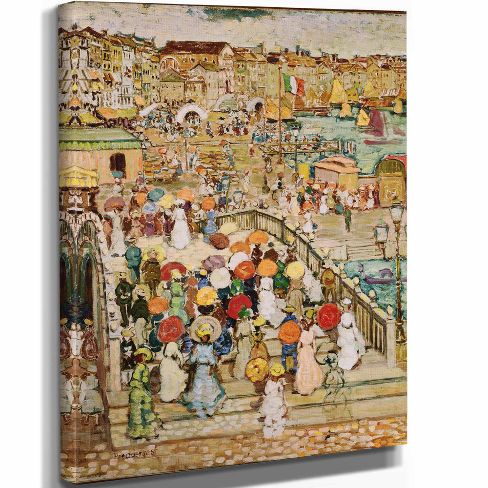 Maurice Prendergast 11" x 14" / Stretched Canvas Wrap Ponte Della Paglia By Maurice Prendergast