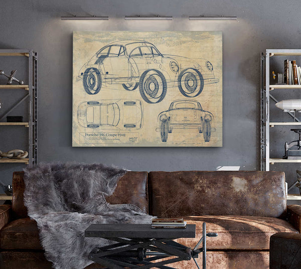 Porsche 356 Coupe 1948car Template 2024 Wall Art from Bella Frye.