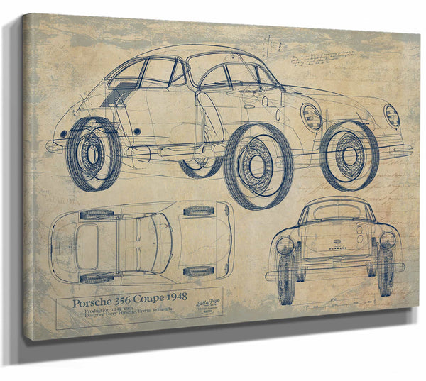 Porsche 356 Coupe 1948car Template 2024 Wall Art from Bella Frye.