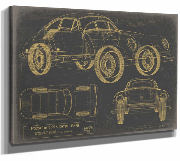 Porsche 356 Coupe 1948car Template 2024 Wall Art from Bella Frye.