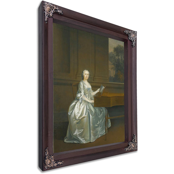 Portrait Of A Lady Seated At A Harpsichord Possibly Lucy Duchess Of St Albans By Ar