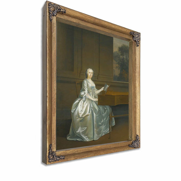 Portrait Of A Lady Seated At A Harpsichord Possibly Lucy Duchess Of St Albans By Ar