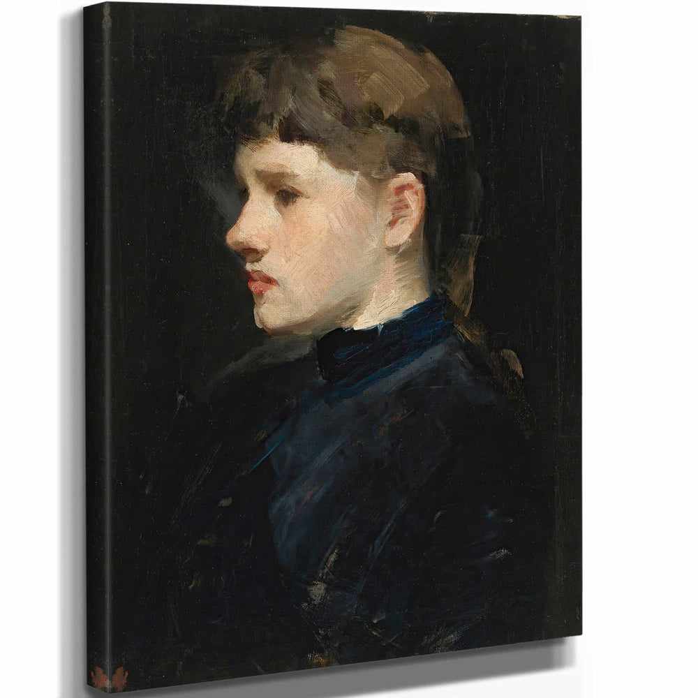 Frank Duveneck 11" x 14" / Stretched Canvas Wrap Portrait Of A Lady By Frank Duveneck