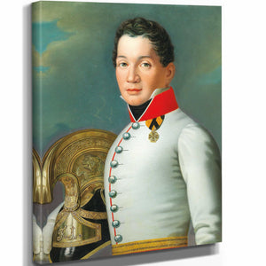 Anton Ei 11" x 14" / Stretched Canvas Wrap Portrait Of A Lieutenant Of The Th Upper Austrian And Salzburg Dragoons By Anton Ei