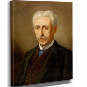 Charles Francois Felu 11" x 14" / Stretched Canvas Wrap Portrait Of A Man By Charles Francois Felu