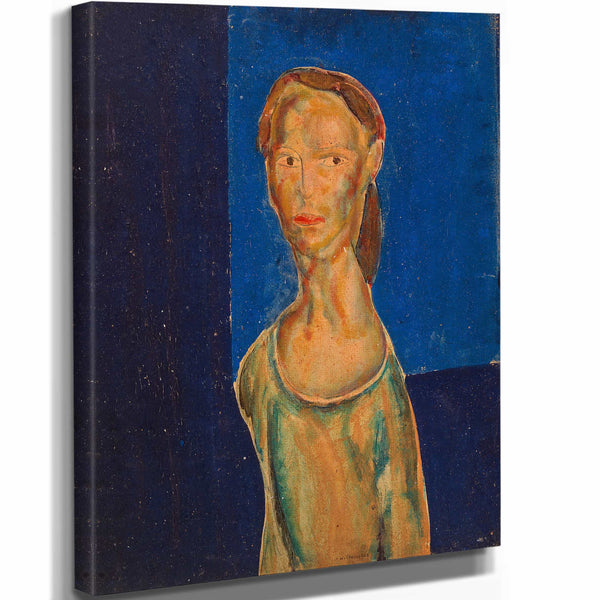 Alfred Henry Maurer 11" x 14" / Stretched Canvas Wrap Portrait Of A Woman By Alfred Henry Maurer